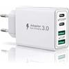 ZYNOUX Caricatore USB-C 40W GaN - Ricarica Rapida Compatibile con iPhone, Samsung, Xiaomi, MacBook - 4 Porte Multiporta (2xUSB-C PD + 2xUSB-A QC) - Qualità Premium -Protezioni Avanzate -Certificato CE & RoHS