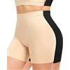 YADIFEN Mutande da donna per la pancia, pantaloncini da donna modellanti sotto il vestito, Nero + beige., M