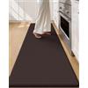 COLOR&GEOMETRY 10mm Tappeto da Cucina Antifatica-Runner più largo antiscivolo 60x220cm, Impermeabile e Antiolio, Imbottitura Morbida in Memory Foam, Ideale per Zona Lavello, Piano Cottura, Marrone