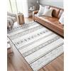 DEFYNEE Tappeto per soggiorno 180x270 cm, tappeto a pelo corto con motivo geometrico a linee, tappeto morbido e antiscivolo per soggiorno, camera da letto e cameretta, Nero Marrone