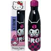 CARTOON Bottiglia termica in acciao inossidabile Kuromi Sanrio nero con tappo svitabile borraccia termica in acciaio inox per bambine ragazze 500 ml