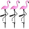 TopHomer Flamingo Luci decorative da giardino, impermeabili e ad energia solare, luci rosa per esterni e giardino, decorazione da giardino, 3 pezzi