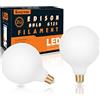 KOOYWAN Blanc mat Ampoule LED Globe IV - G125-8W E27 2500K dimmable 2unité