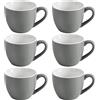 homEdge Mini tazza da caffè in porcellana, 90 ml, per caffè espresso e tè, set da 6, grigio scuro