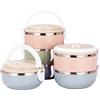 Oceanlend Contenitore per il pranzo in acciaio inossidabile, impilabile a 4 strati, contenitore termico a prova di perdite, design termico per ufficio, scuola, viaggi all'aperto (4 strati)