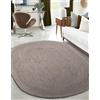 Aizza Trends Tappeto ovale indiano intrecciato a mano grigio in iuta naturale, tappeto di iuta, camera da letto, tappeto in iuta boho, dimensioni: 150 cm x 240 cm