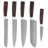 Generico Set Coltelli Cucina 5 Pezzi Multiuso in Acciaio Inox, Chef Santoku Pane Utility e Spelucchino, Coltelli Cucina Professionali per Carne Verdure Pane e Pesce, Lama Affilata e Bilanciata, Idea Regalo