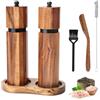 Foyucool Set in Legno Macina Sale e Pepe con Vassoio, Macinapepe Manuale da 20 cm Regolabile, Nucleo in Ceramica, Design Ottagonale