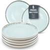 PURE LIVING INTERIOR DESIGN Servizio Piatti Moderni per 6 Persone in Ceramica Ibiza, Set di 6 Piatti, Dessert e Insalata - Resistenti a Lavastoviglie e Microonde - Pure Living beige-blu