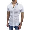 Evoga Camicia Uomo Slim Fit a Maniche Corte Aderente Elasticizzata Casual (IT, Testo, S, Regular, Regular, Standard, Beige)