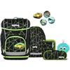 ergobag cubo light Bundle Set AW25/26, zaino scolastico ergonomico, extra leggero, set da 6 pezzi, 860 g CyBear Race - Nero