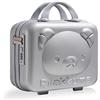 Balakaka Beauty Case da Viaggio Rigido 30x15x23 cm, Impermeabile Make up Bag con Blocco Password, 10 L Valigetta Trucchi con Cerniera Custodia Cosmetica in ABS, Grigio argento