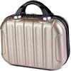 Balakaka Beauty Case da Viaggio 10L, 14 pollici Beauty Case Rigido Donna con Manico, Impermeabile ABS Trucchi Borsa per Cosmetici Può Essere Appeso ai Bagagli, Champagne