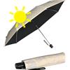 Knirps Ombrello tascabile Slim Duomatic con apertura automatica, Luxury Pearl - Black Heatshield, protezione UV e calore, 90 cm