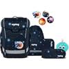 ergobag cubo light Bundle Set AW25/26, zaino scolastico ergonomico, extra leggero, set da 6 pezzi, 860 g AtmosBear - Blu scuro