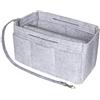 Soyizom Borsa Tote in Feltro 2in1 con Organizer e Fodera Interna (Grigio Chiaro, Medio)