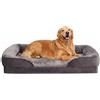 WAVVE 112x81 cm Cuccia per Cani da Interno Taglia Grande Letto per Cani Extra Grande Cuscino Sfoderabile e Lavabile Cuccia Ortopedica Impermeabile Griogio