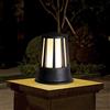 GRAWIT Lampada da Giardino Impermeabile da Esterno E27 Lampada a Colonna Nera Luci a palo Minimalista Lampada da Via a Colonna in Alluminio e Vetro per Cortile Villa Patio Park Street Lanterna a palo