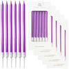ODOOKON 36 Pezzi Candele Compleanno, Candeline Compleanno Lunghe con Supporto, Per Anniversario, Decorazioni Torta Compleanno, Baby Shower, Festa Delle Ragazze (Viola)