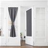 PONY DANCE Tende Oscuranti per Interni 2 Pezzi 60x240 CM Tende a Vetro per Porta Finestra Tendine Termiche per Cucina Curtains Moderne con Tasca, Grigio