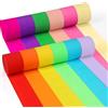 LXBCTOP 12 rotoli di carta crespa colorata, 300 m, nastro crespo colorato, 4,5 cm x 25 m, 12 colori arcobaleno, carta crespa pastello, carta crespa, decorazioni per carnevale