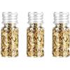 MEZOKUCEL 3 bottiglie di schegge di foglia d'oro, schegge di foglia d'oro, per la cottura, decorazione di torta, carta stagnola decorativa multifunzionale(oro)