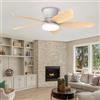 Dceinz Ventilatore Da Soffitto Con Luce 5 Pale Dimmerazione Telecomando 6 Velocità E Timer Silenzioso Lampadario Con Ventilatore Da Soffittoreversibile,Colore legno naturale-36