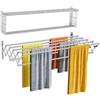 Astralong Stendibiancheria da Parete Estensibile in Acciaio Inox, Stendino da Muro a Scomparsa a 7 Barre, Stendipanni Allungabile Richiudibile, 43-80cm, Portata 36,3kg, Salvaspazio per Bagno Balcone Lavanderia