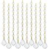PureBowlic 10 pezzi oro a goccia per perline di vetro di cristallo per lampadario ghirlanda fili, catene decorative da appendere con corda per festa di nozze decorazione casa finestra 25 cm