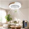 YuYe Ventilatore da soffitto con luce, Ventilatore da soffitto con luce, 3 temperature di colore e 6 velocità, Ventilatore da soffitto a LED con lampada, Silenzioso, Dimmerabile per Sala da pranzo (B)