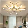 Huilefu Plafoniera LED Soffitto Moderna, Lampada da Soffitto Dimmerabile da Incasso con Telecomando, Creativo Forma Di Fiore Lampadario per Soggiorno Camera da Letto Sala da Pranzo(100 cm)