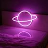 TLHWIN Lampada LED a Forma di Pianeta, Luce al Neon Rosa, Decorazione da Parete, Illuminazione d'Atmosfera per Interni