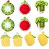 Magicherry 10 ciondoli a forma di frutta all'uncinetto finiti all'uncinetto, kiwi, anguria, cavolo, ananas, mango, fatti a mano, frutta artificiale, per casa, cucina, feste, decorazione per foto