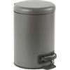Baroni Home Pattumiera da Bagno con Pedale in Metallo Grigio Antracite. capacit? 3L 24x17x25 cm