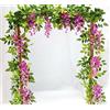 HAOSHICS 2 pezzi Ghirlanda Glicine Artificiale Finta Pianta Rampicante da Appendere Glicine Finto Pendente Ghirlanda Wisteria Glicine per Decorazioni Esterne Interne Matrimonio Nozze Casa