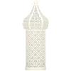 Sunicon Lampada a LED Cava Bianca, Lampada Cava in Metallo Stile Marocchino Lanterna a Candela sospesa Vintage Lanterna Decorativa sospesa alimentata a Batteria per Soggiorno