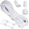 FamlTol Corda in gomma da 3 mm, 12 m, set con 60 accessori (20 fermi per corda, 20 morsetti per corda, 20 cappucci), cordino elastico in gomma per campeggio, zaini, vestiti, scarpe, riparazione fai da