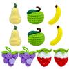 Magicherry 10 pezzi carino uncinetto frutta finito all'uncinetto banane pera mela uva fragola fascino fatto a mano frutta artificiale lavorato a maglia per casa cucina festa foto puntello decorazione