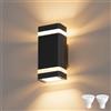 Aipsun LED Lampada da esterno, Applique da esterno GU10 Up Down 3000K bianco caldo | IP65 Applique per interni/esterni, balcone, giardino, garage e corridoio|Nero