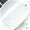 FALSKT Tappeto Vasca Antiscivolo 92x40cm Silicone con 2 Ganci Antiscivolo Vasca da Bagno senza BPA Tappeto Doccia Antiscivolo con Ventose Antibatterico e Lavabile in Lavatrice Trasparente