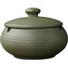 RZXBB Posacenere in ceramica con coperchio, posacenere per interni o esterni, in stile retrò, posacenere creativo fatto a mano, come decorazione per casa e ufficio (verde scuro)