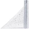 OSVINO Runner Tavola Argento con Paillettes Rotolo 30 cm x 10 m Runner Decorativo Natale Decorazione del Tavolo da Pranzo Decorazioni per Decorato Matrimonio Compleanno Vacanza Banchetto Baby Shower