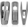 Andiker Set di 20 clip per grucce in velluto, clip per pantaloni in velluto, spille per vestiti (grigio (modello aggiornato, apertura grande)