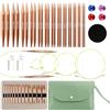 ROTKUSZ Set di Ferri Circolari Intercambiabili, 13 Paia di Ferri da Maglia da 3,0-10,0mm con Cavi da 40/60/80/100 cm, Borsa e Altri Accessori, Ferri da Maglia Polivalenti per Appassionati di Maglia