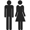 PATIKIL 4,7 Bagno Cartello, 1 Paia Uomini Donne Bagno Cartello Autoadesivo Toilette Porta Decorazione Adesivo per Ufficio Business, Nero