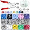 YUPDFGB Set di 200 bottoni automatici con pinza, Set di Bottoni ad Anello in Metallo per l'artigianato DIY Borse per Vestiti,per Artigianato Bambini Abbigliamento Borse (10 Colori)