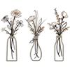 ZephyrHome 3 Pezzi Decorazione da Parete in Metallo con Fiori e Vasi-Scultura Murale Floreale Minimalista, Fiori di Metallo Decorativi da Parete, Arte da Parete per Soggiorno, Camera da Letto, Corridoio, Cucina