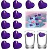 Meenewching 12 candele galleggianti a forma di cuore, impermeabili, grandi, 50 x 45 x 28 mm, candele galleggianti, durata circa 3 ore, per matrimonio, piscina, San Valentino, Natale, viola