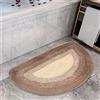 FCS Bathroom Tappetino da Bagno Tappeto per Bagno Mezzaluna Antisdrucciolevole Assorbente Super Assorbente in Microfibra Soft Shag Super, Lavabile in Lavatrice (Color : Brown, Size : 40x60cm)