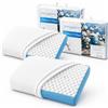 HAND 15CM Cuscino Cervicale Memory Foam Ortopedico Cuscino Cervicale Massaggiante Effetto Relax per Dormire, Ergonomico Made in Italy, Sfoderabile 100% Cotone (Massaggiante, Coppia)